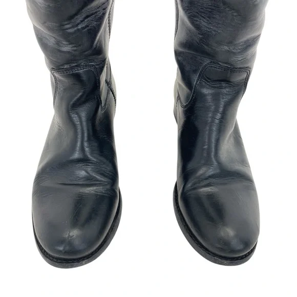 Frye Melissa Button Riding Boots 7 1/2 Black - Picture 5 of 16